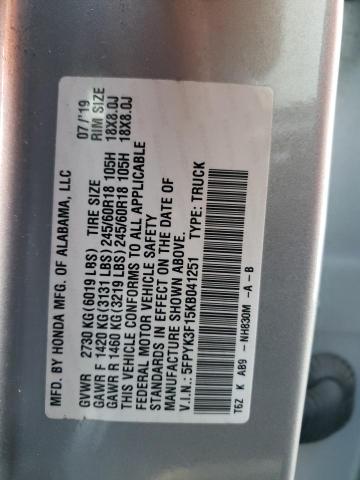 5FPYK3F15KB041251 Honda Ridgeline Sport