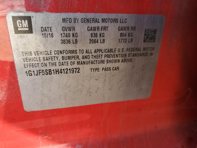 1G1JF5SB1H4121972 Chevrolet Sonic Premier