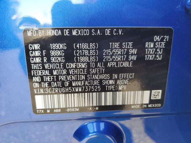 3CZRU6H5XMM737525 Honda HR-V EX