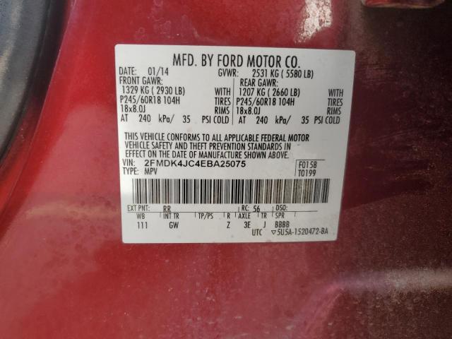 2FMDK4JC4EBA25075 Ford EDGE SEL