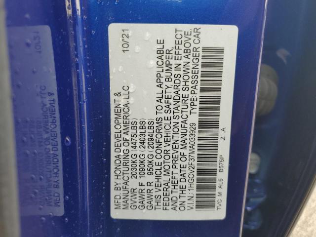 1HGCV2F37MA033929 Honda Accord Sport