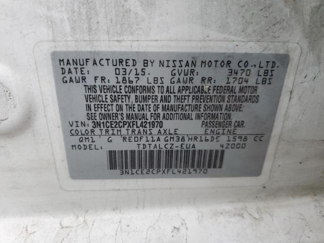 3N1CE2CPXFL421970 Nissan Versa Note S