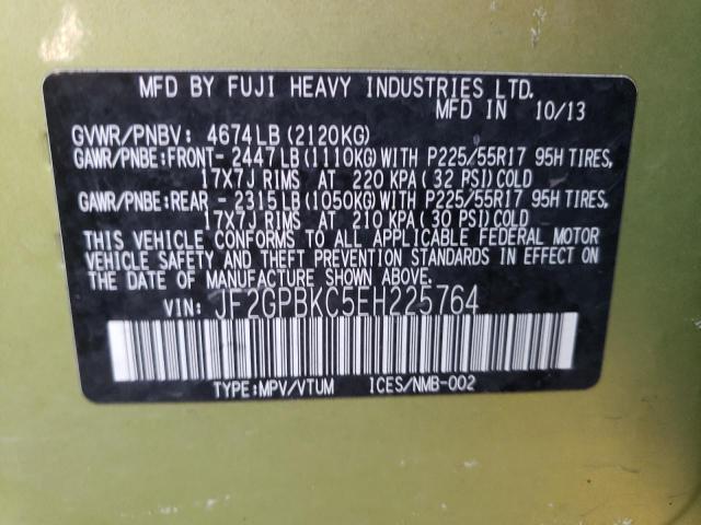 JF2GPBKC5EH225764 Subaru Xv Crosstrek 2.0i Hybrid Touring
