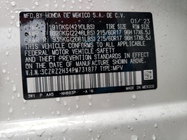 3CZRZ2H34PM731877 Honda HR-V LX