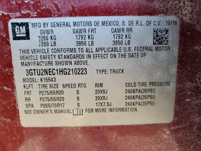3GTU2NEC1HG210223 GMC Sierra K1500 Slt