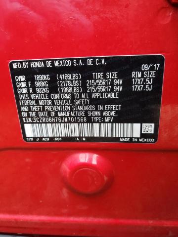 3CZRU6H76JM701568 Honda Hr-v Exl