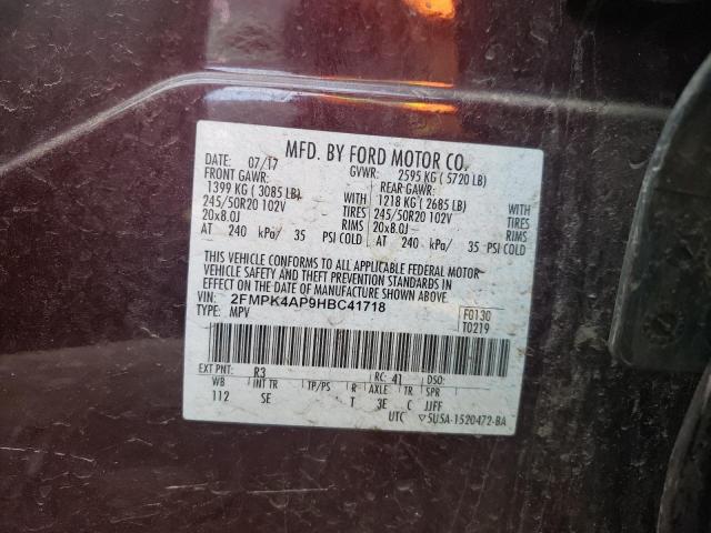 2FMPK4AP9HBC41718 Ford EDGE SPORT