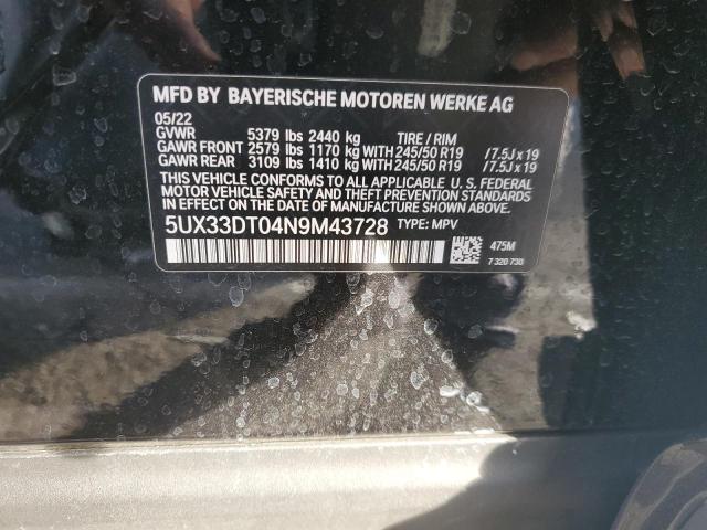 5UX33DT04N9M43728 BMW X4 Xdrive30i