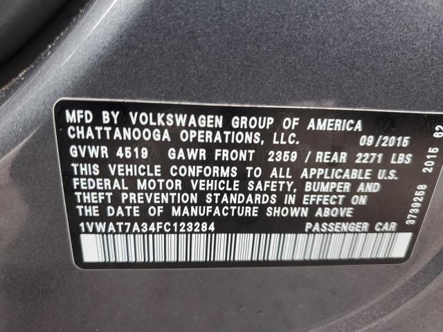 1VWAT7A34FC123284 Volkswagen PASSAT S