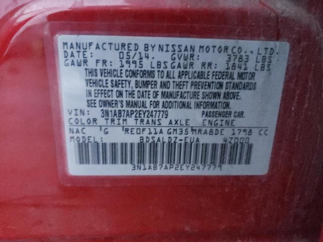 3N1AB7AP2EY247779 Nissan SENTRA S