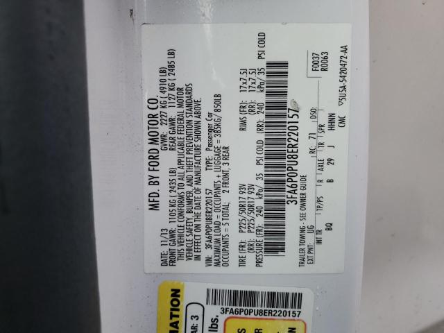 3FA6P0PU8ER220157 Ford Fusion Se Phev