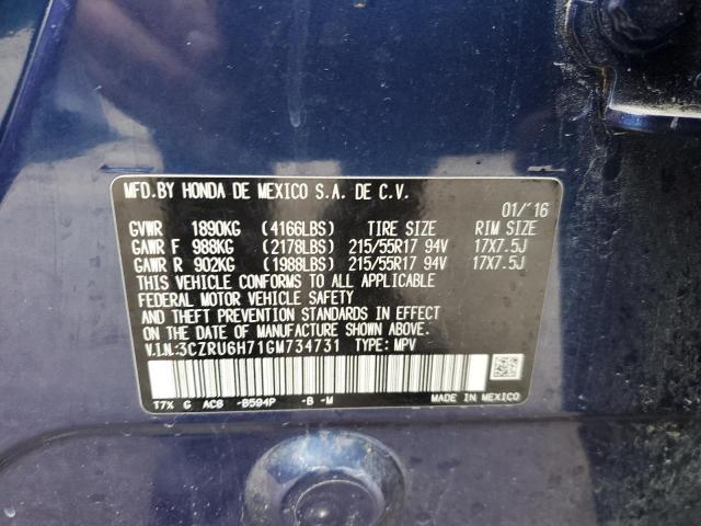 3CZRU6H71GM734731 Honda Hr-v Exl