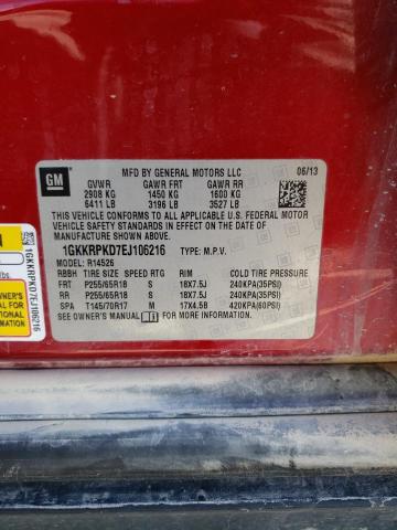1GKKRPKD7EJ106216 GMC ACADIA SLE