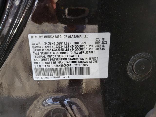 5FNYF7H26KB009564 Honda Passport Sport