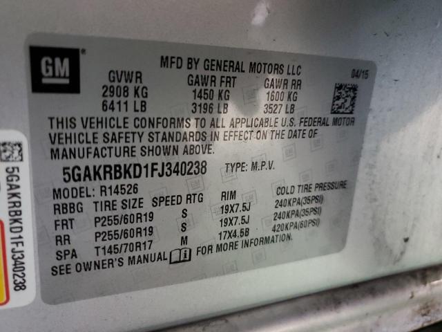 5GAKRBKD1FJ340238 Buick Enclave