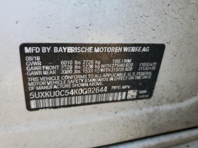 5UXKU0C54K0G92644 BMW X6 Sdrive35i