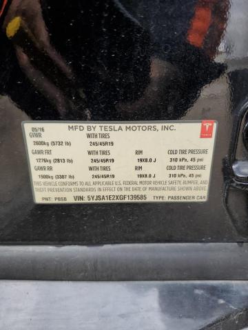 5YJSA1E2XGF139585 Tesla MODEL S