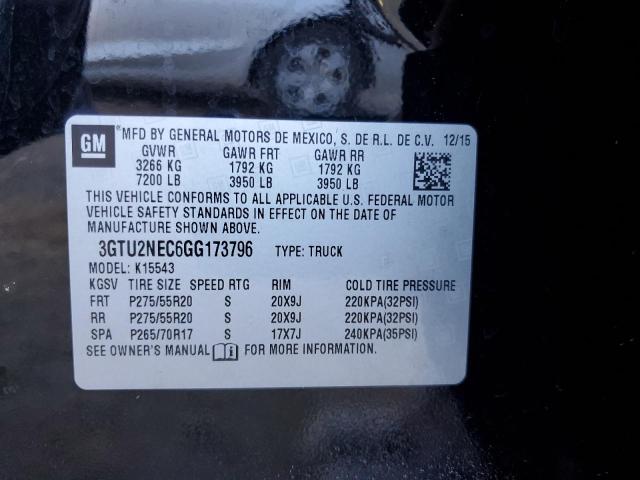 3GTU2NEC6GG173796 GMC Sierra K1500 Slt
