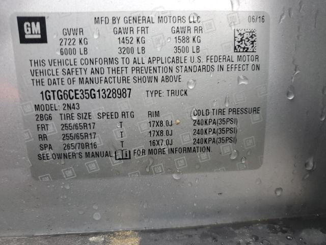 1GTG6CE35G1328987 GMC CANYON SLE