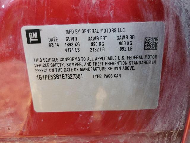 1G1PE5SB1E7327381 Chevrolet CRUZE LT