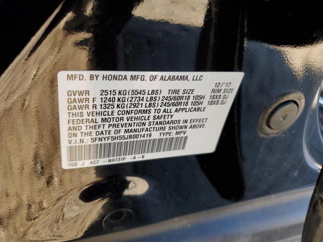 5FNYF5H55JB001419 Honda PILOT EXL