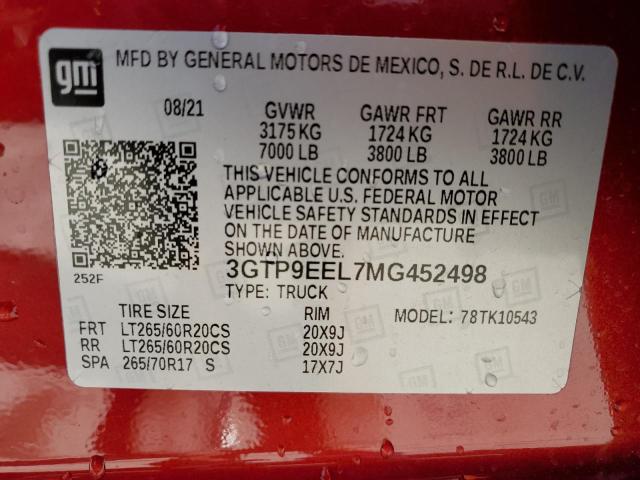 3GTP9EEL7MG452498 GMC Sierra K1500 At4