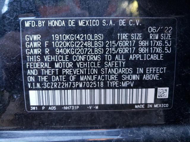 3CZRZ2H73PM702518 Honda Hr-v Exl