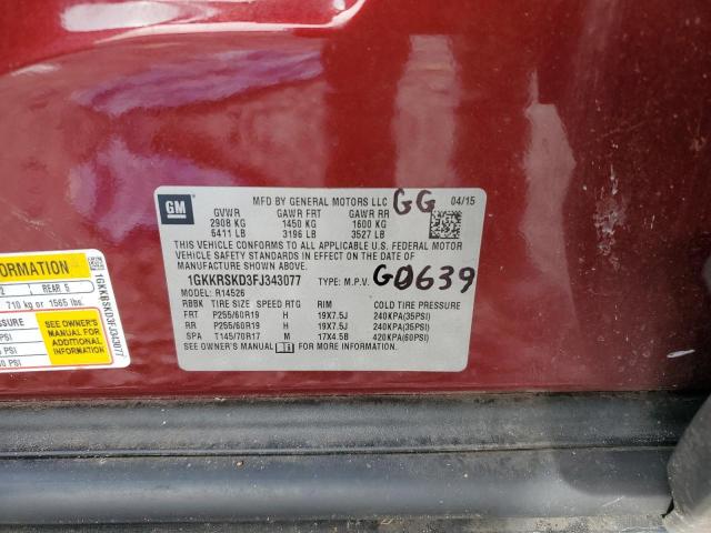 1GKKRSKD3FJ343077 GMC Acadia Slt-2