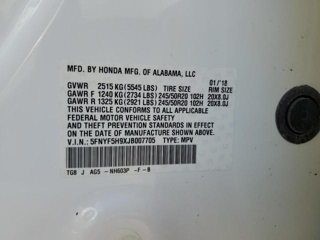 5FNYF5H9XJB007705 Honda Pilot Touring
