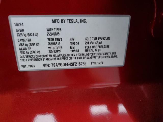 7SAYGDEE4SF218265 Tesla Model Y