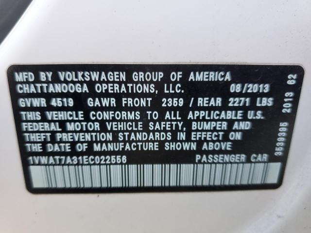 1VWAT7A31EC022556 Volkswagen PASSAT S