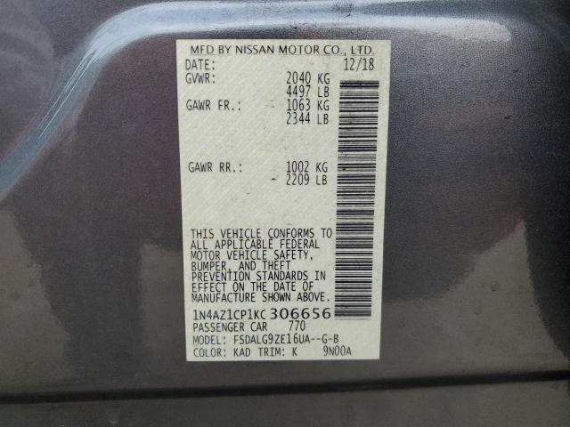 1N4AZ1CP1KC306656 Nissan LEAF S