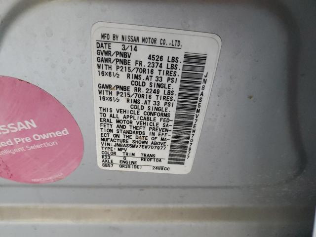 JN8AS5MV7EW707977 Nissan Rogue Select