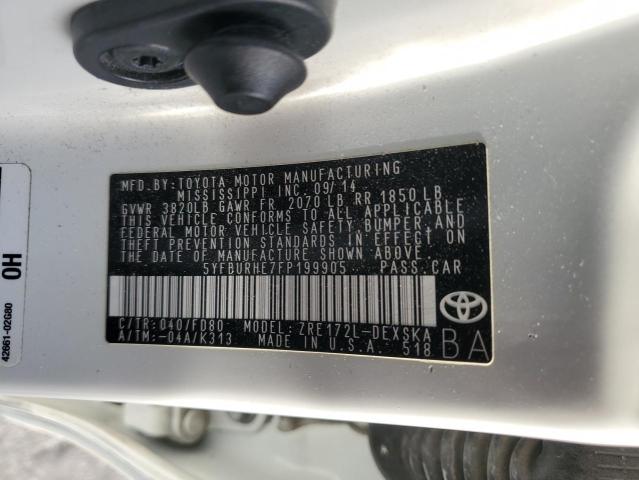 5YFBURHE7FP199905 Toyota 2zr-fe