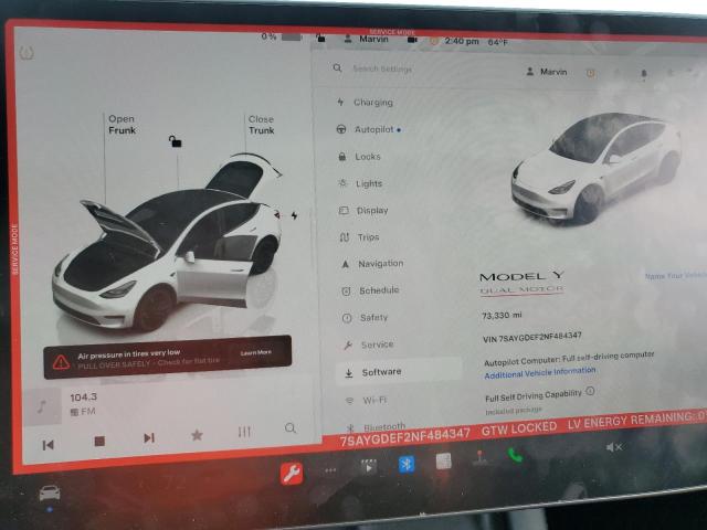 7SAYGDEF2NF484347 Tesla 2022