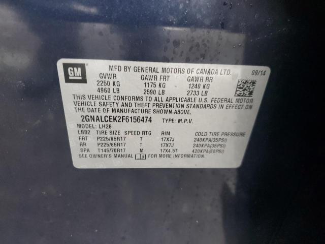 2GNALCEK2F6156474 Chevrolet EQUINOX LT