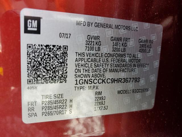 1GNSCCKC9HR367793 Chevrolet TAHOE C150