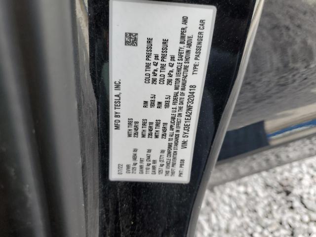5YJ3E1EA2NF320418 Tesla MODEL 3