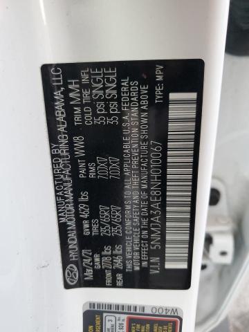5NMJA3AE8NH010067 Hyundai gdi theta iii