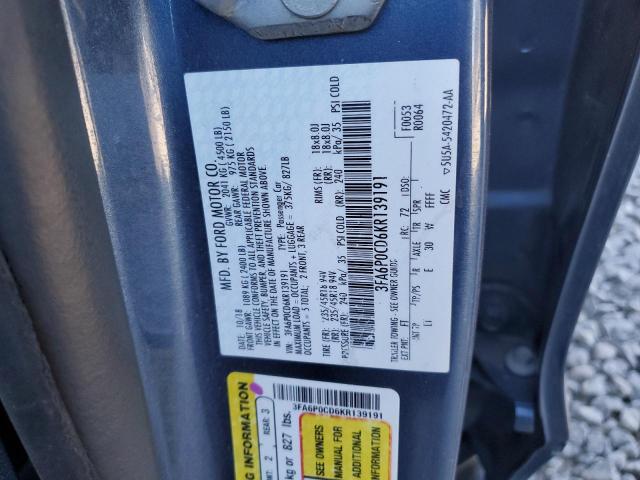 3FA6P0CD6KR139191 Ford Fusion