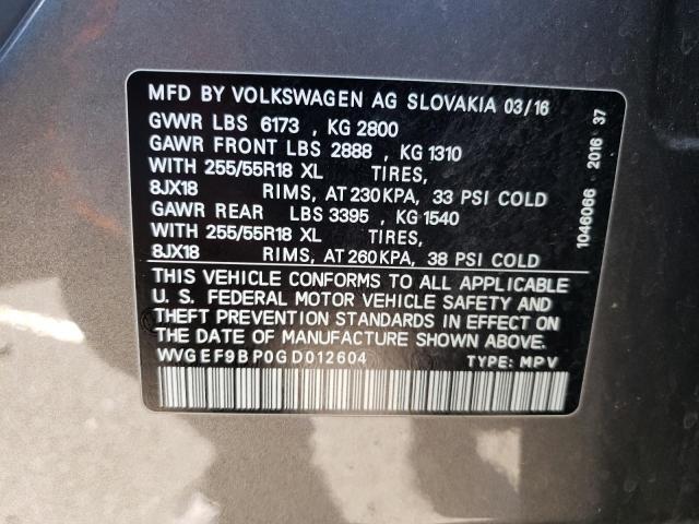 WVGEF9BP0GD012604 Volkswagen Touareg