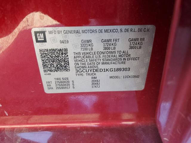 3GCUYDED1KG189303 Chevrolet Silverado